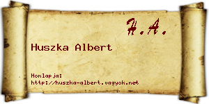 Huszka Albert névjegykártya